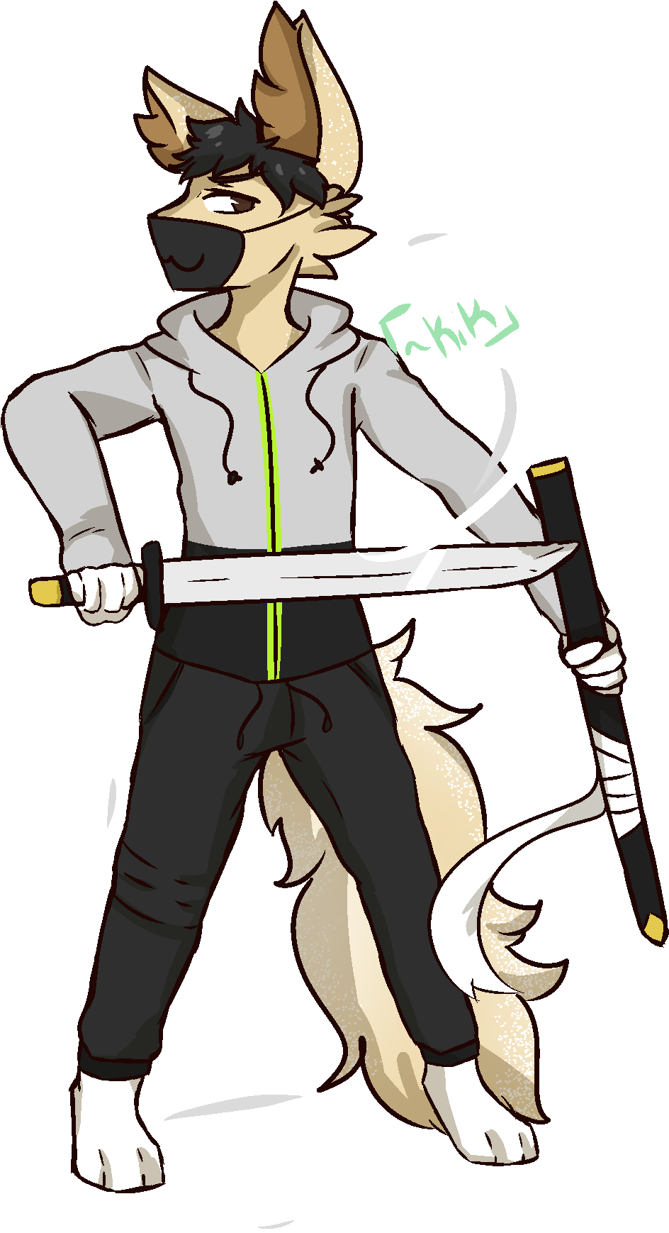 Sword Man Owo - Cartoon (1100x1900), Png Download