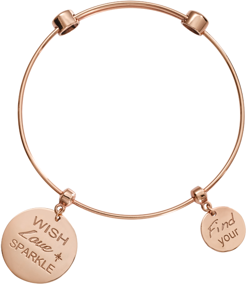 B1043rg17 - Nikki Lissoni Charm Bangle Rose Gold-plated Your Inner (600x600), Png Download