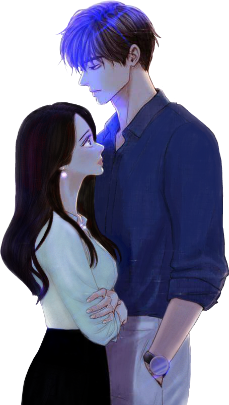 การ์ตูน อ นิ เมะ คู่รัก (455x803), Png Download