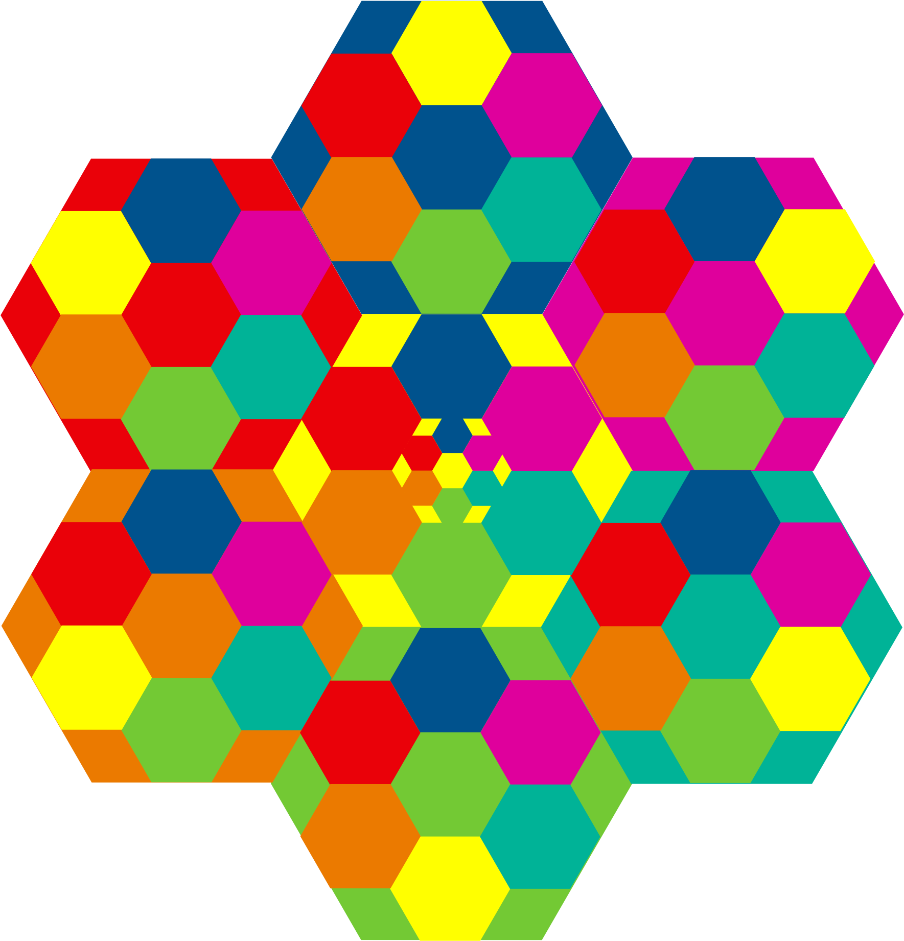 Hexagonal Ai Flower 4 1969px 205 - Clip Art (1969x2785), Png Download