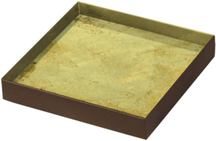 Tgn 020386 Gold Leaf Mini Glass Tray Metal Rim Re S - Wood (784x784), Png Download