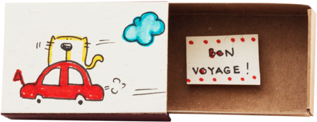 Encouragement Card "bon Voyage" Matchbox - Matchbox (1024x786), Png Download