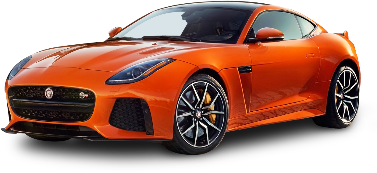 Orange Jaguar F Type Svr Coupe Car Png Image - Jaguar F Type Svr (1288x658), Png Download