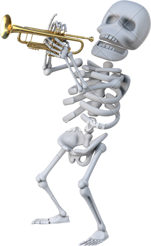 Skeleton Trumpet Png Png Freeuse Library - Skeleton Playing Trombone (490x800), Png Download