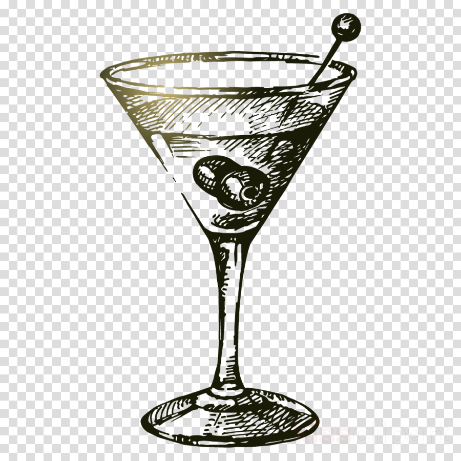 Cocktail Glass Vector Vintage Clipart Martini Cocktail - Cocktail Glass Vector Vintage (900x900), Png Download