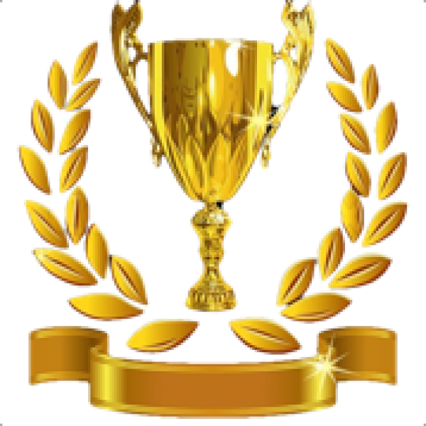 Golden Cup Png Trophy With Golden Leaves Icon - Gold Cup Png (600x600), Png Download