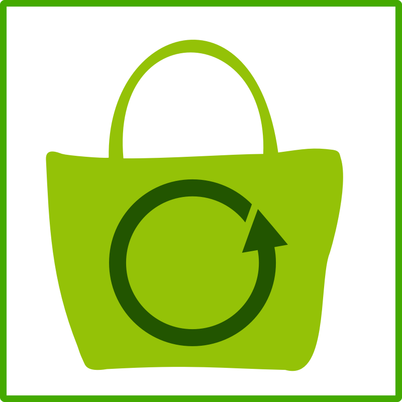 Eco Bag Vector Clipart Green Clip Art - Green Bag Icon (800x800), Png Download