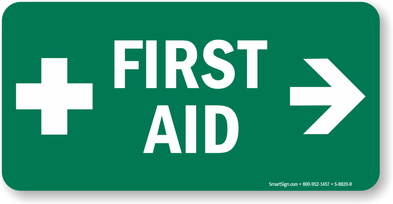 First Aid Sign With Right Arrow And Symbol - East Chapel Hill High Logo (800x415), Png Download