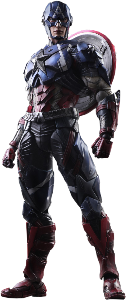 Captain America Variant Collectible Figure - Captain America - Variant Play Arts Figure (480x979), Png Download