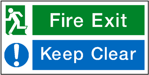 Fire Exit Keep Clear Sign - Fire Escape Keep Clear Sign (600x600), Png Download