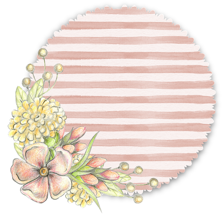 Floral, Flower, Pink, Tag, Soft, Pastel, Stripe - Transparent Certificate Seal Png (640x623), Png Download