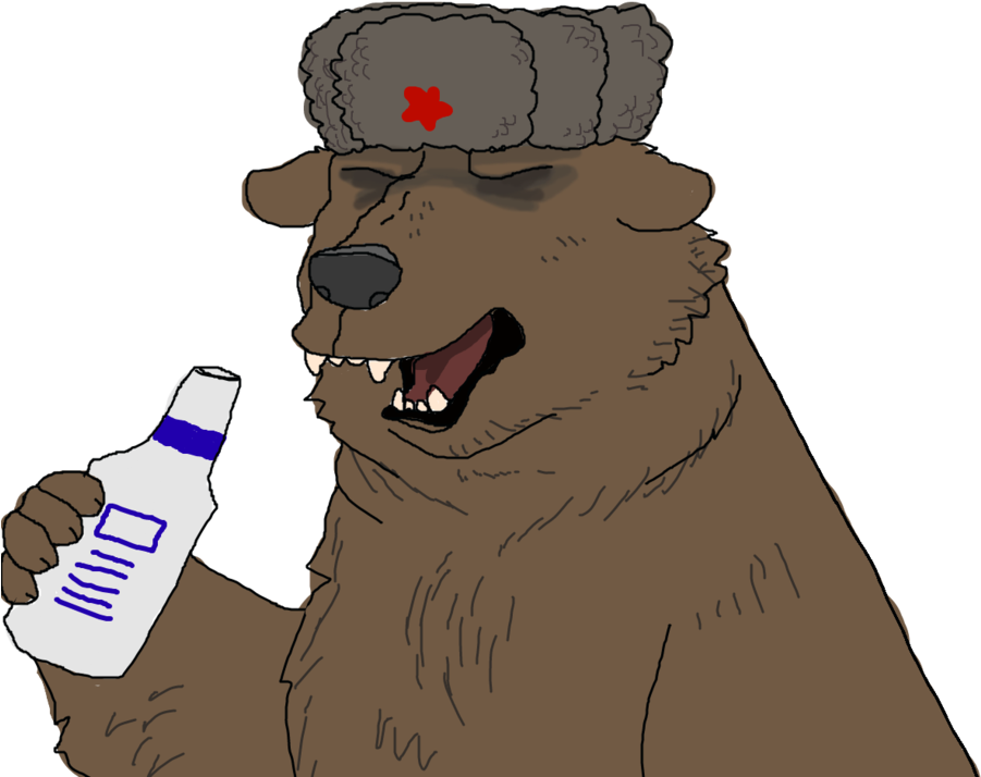 Russian Bear Png - Russian Bear With Ushanka (1028x777), Png Download