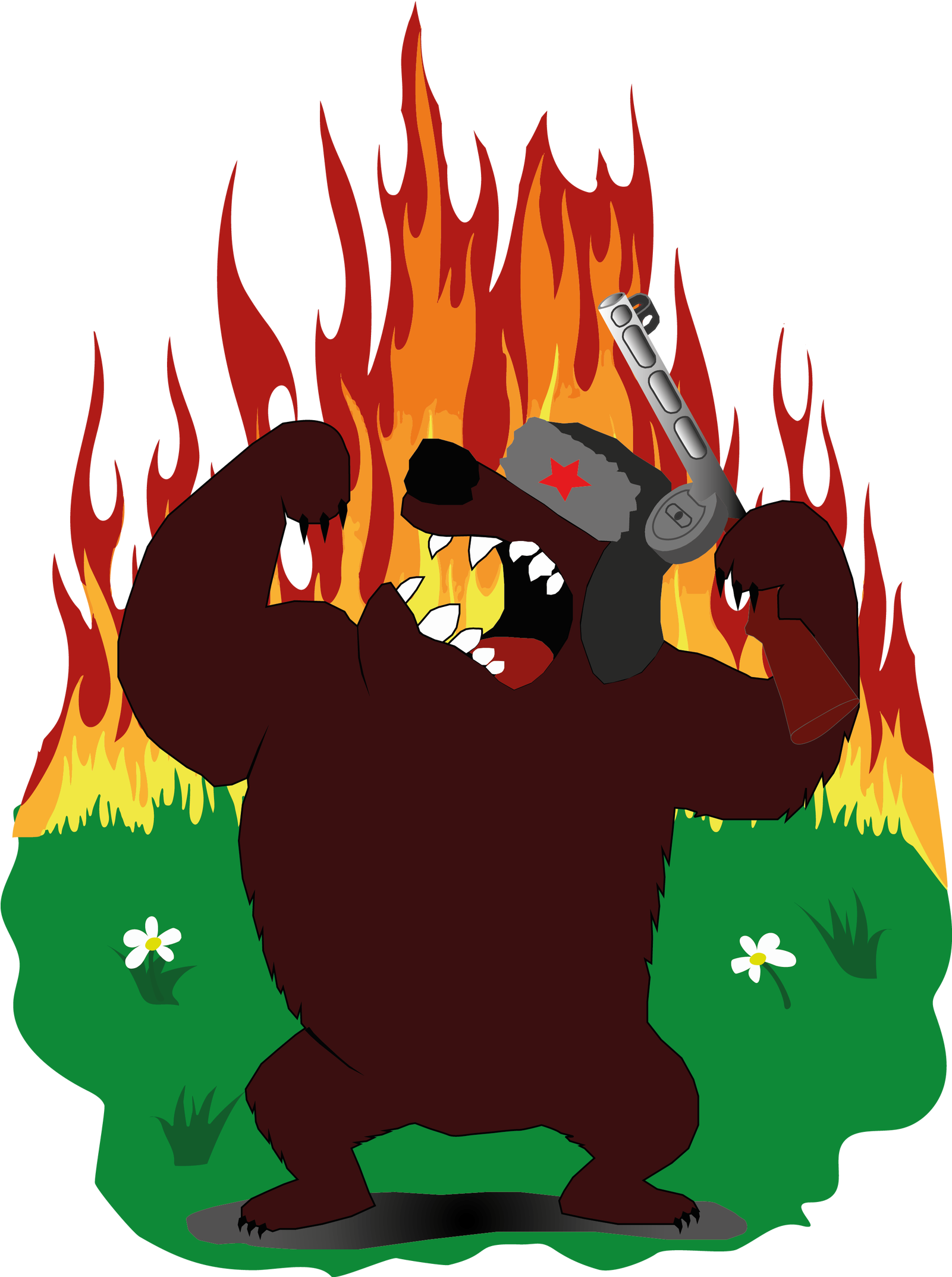 Crazy Russian Bear Медведь, Графика, Творчество, Принт - Bear (1600x2182), Png Download