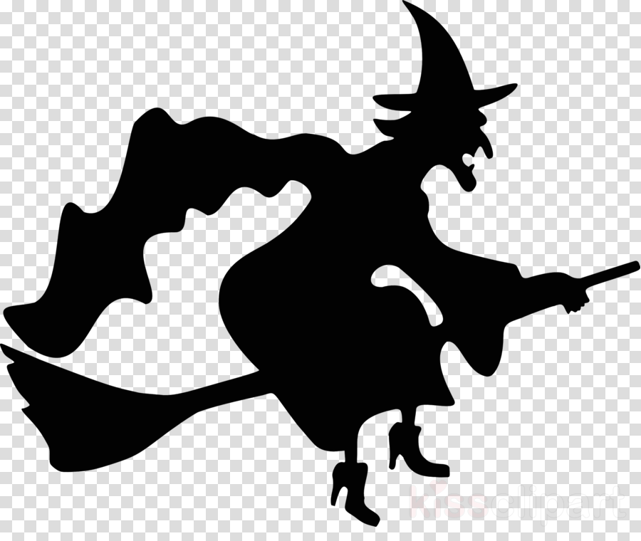 Halloween Png Clipart Halloween Clip Art - Witch On A Broom (900x760), Png Download