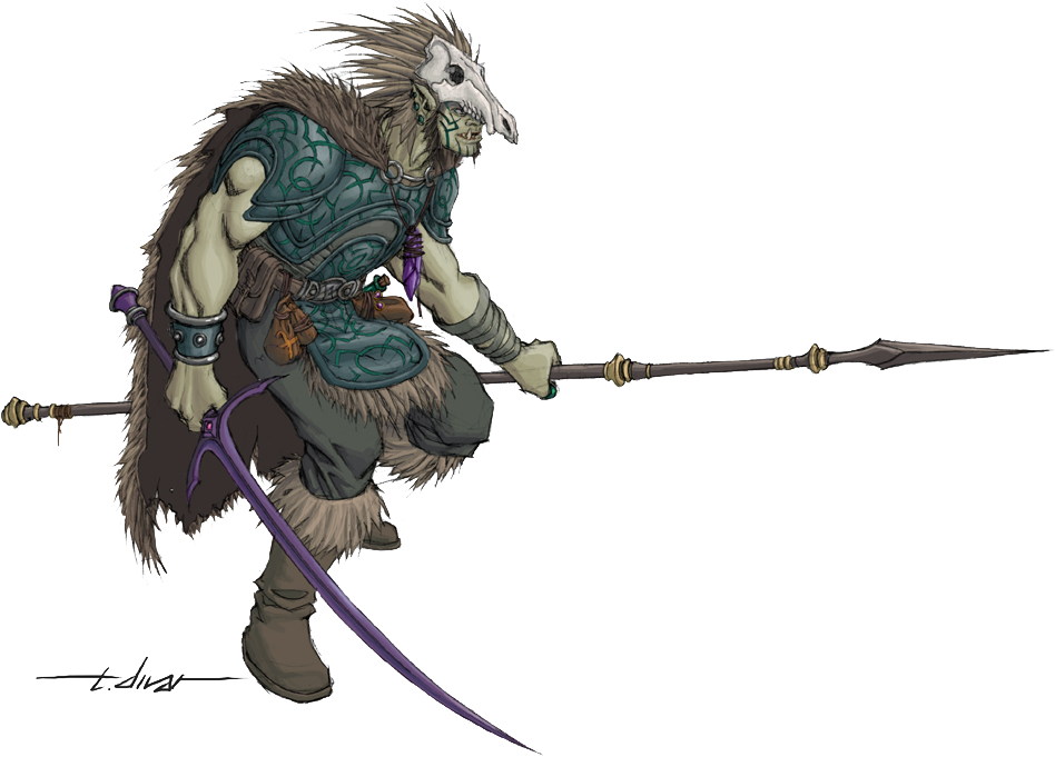 B - D&d Half Orc Druid (948x681), Png Download