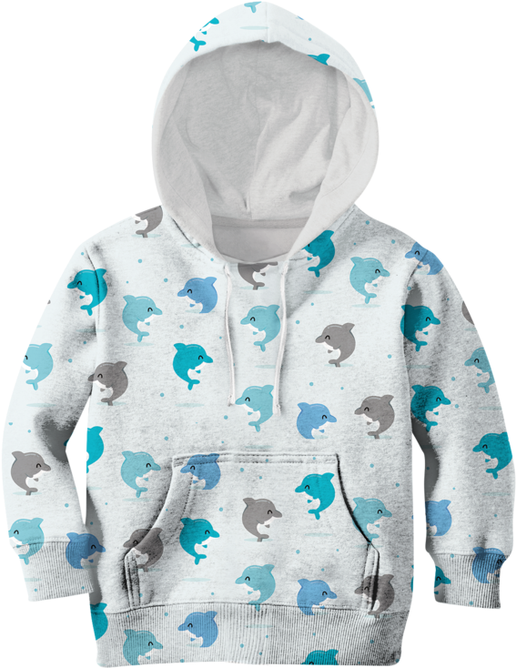 3d Happy Dolphins Full Print Hoodie T Shirt - Hoodie (800x800), Png Download