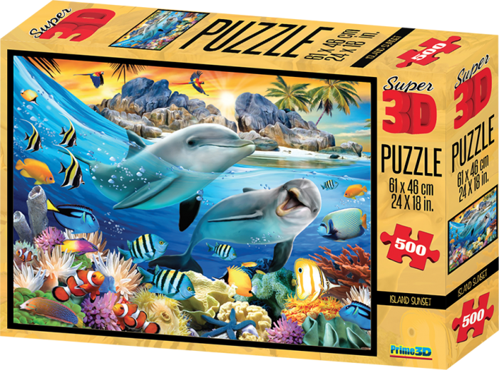 Ng Island Sunset - Philos 9052 Island Sunset 3d Puzzle (500-piece) (700x520), Png Download