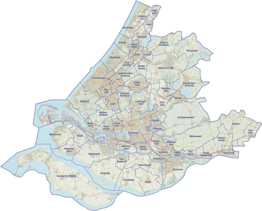 2016 P08 Zu - Map Of South Holland (900x725), Png Download