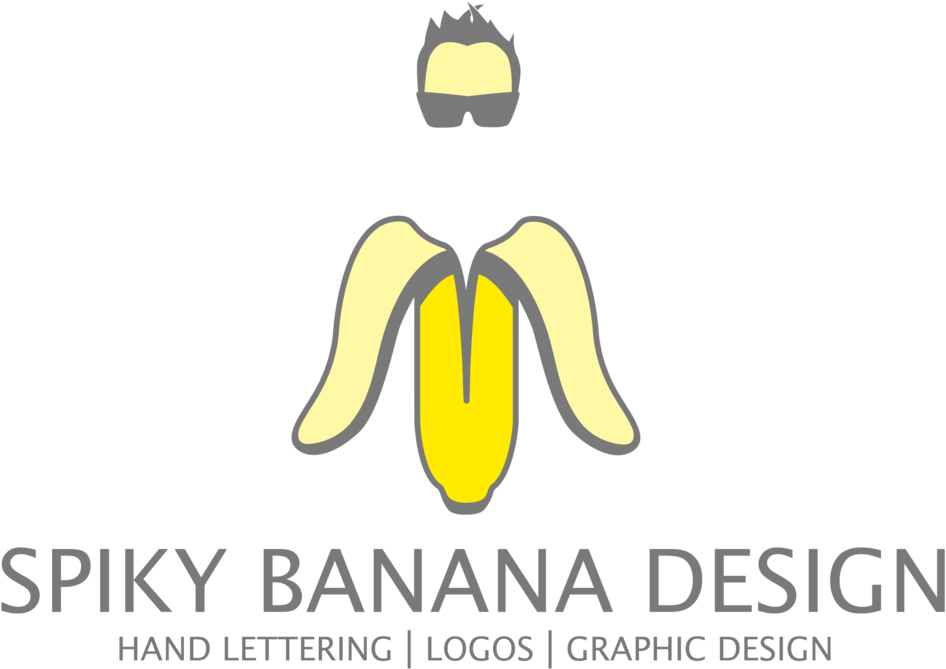 Spiky Banana Design Logo With Text Format=1500w (1000x696), Png Download