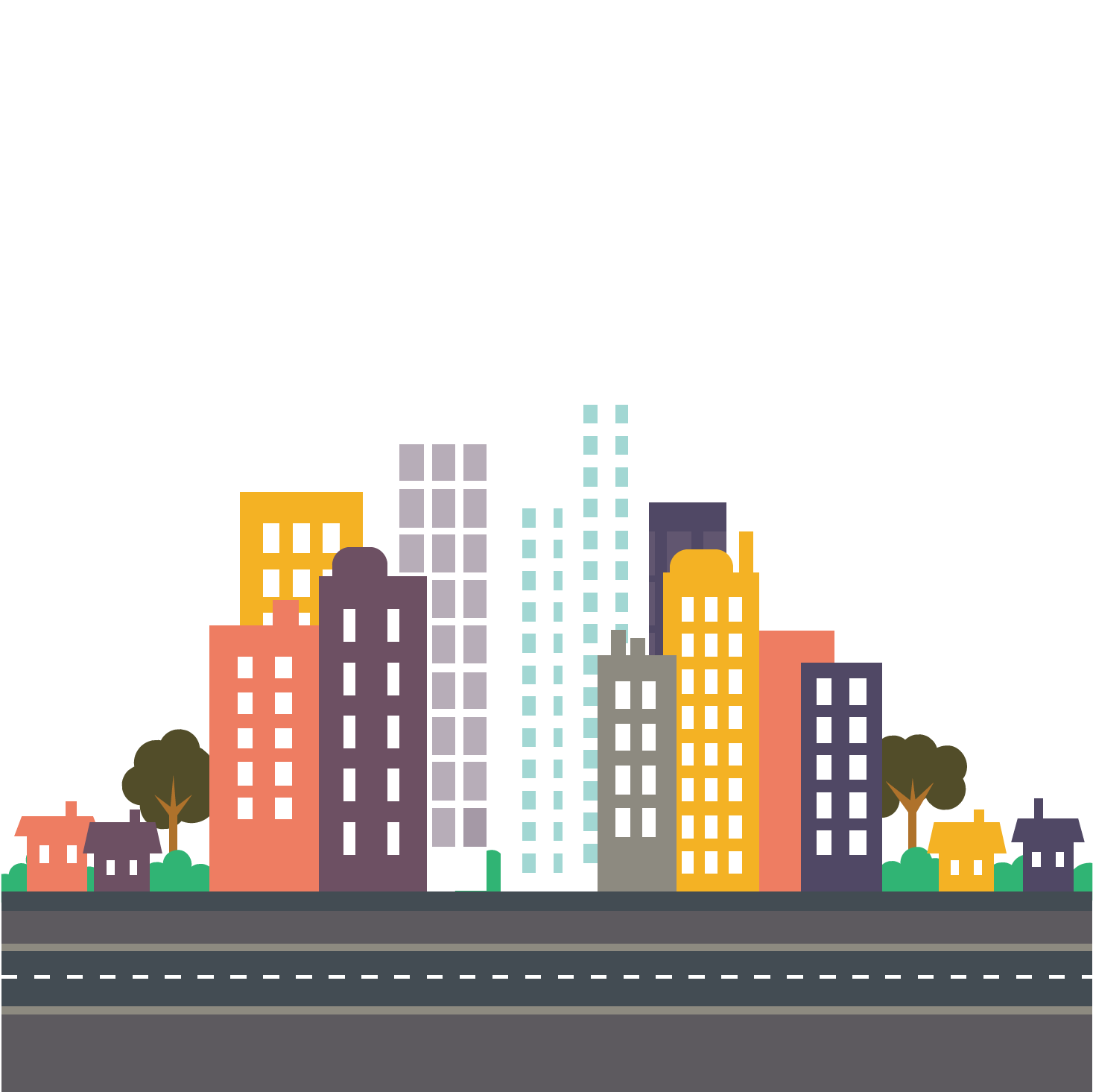 Flat Design City Cute - Beginning Serverless Computing: Developing With Amazon (1500x1500), Png Download