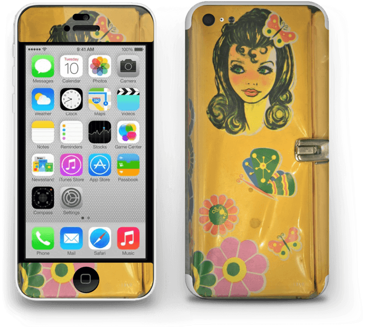 Vintage Girl - Skech Slim Cover For Iphone 5c - Clear (800x729), Png Download