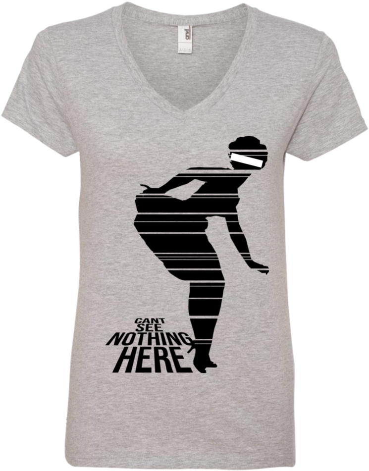 Cant See Nothing Here Vintage Girl Ladies' V-neck - T-shirt (960x960), Png Download
