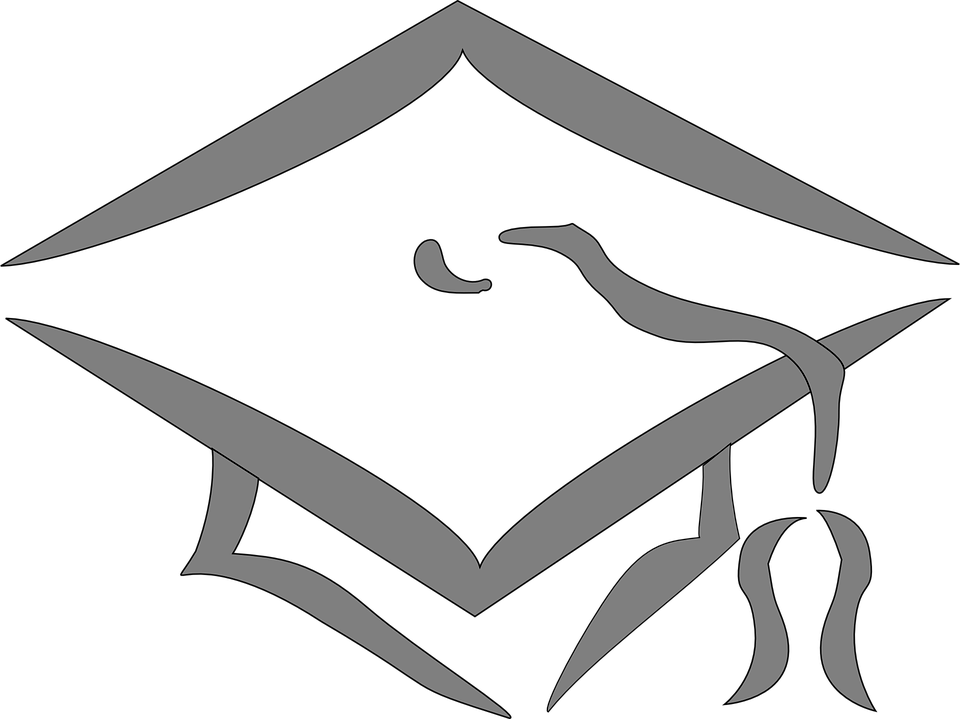 Graduation, College, Silhouette, Grey, Hat, Cap - Graduation Cap Clip Art (960x719), Png Download