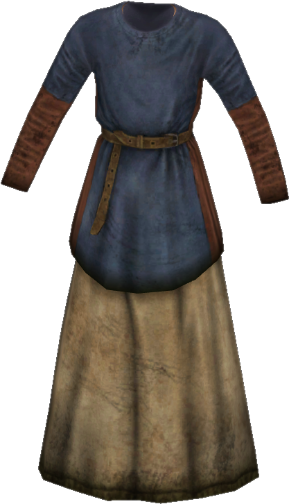 Girl's Blue Dress - Png Girls Dress (500x725), Png Download