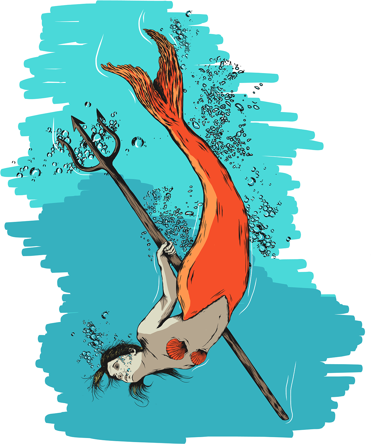 This Illustration Prompt Was Mermaid - Illustration (1200x1463), Png Download