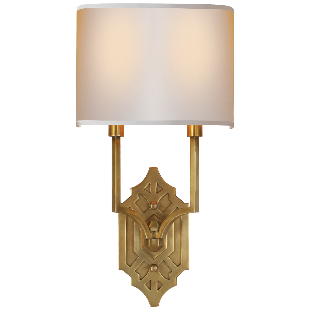 Silhouette Fretwork Sconce - Visual Comfort Tob2600hab-np Thomas Obrien Silhouette (1000x1000), Png Download