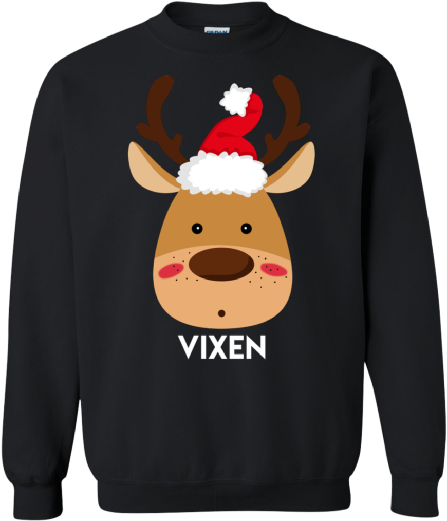Santa Reindeer Vixen Matching Christmas Sweatshirt - Yosemite Park T-shirts (1024x1024), Png Download