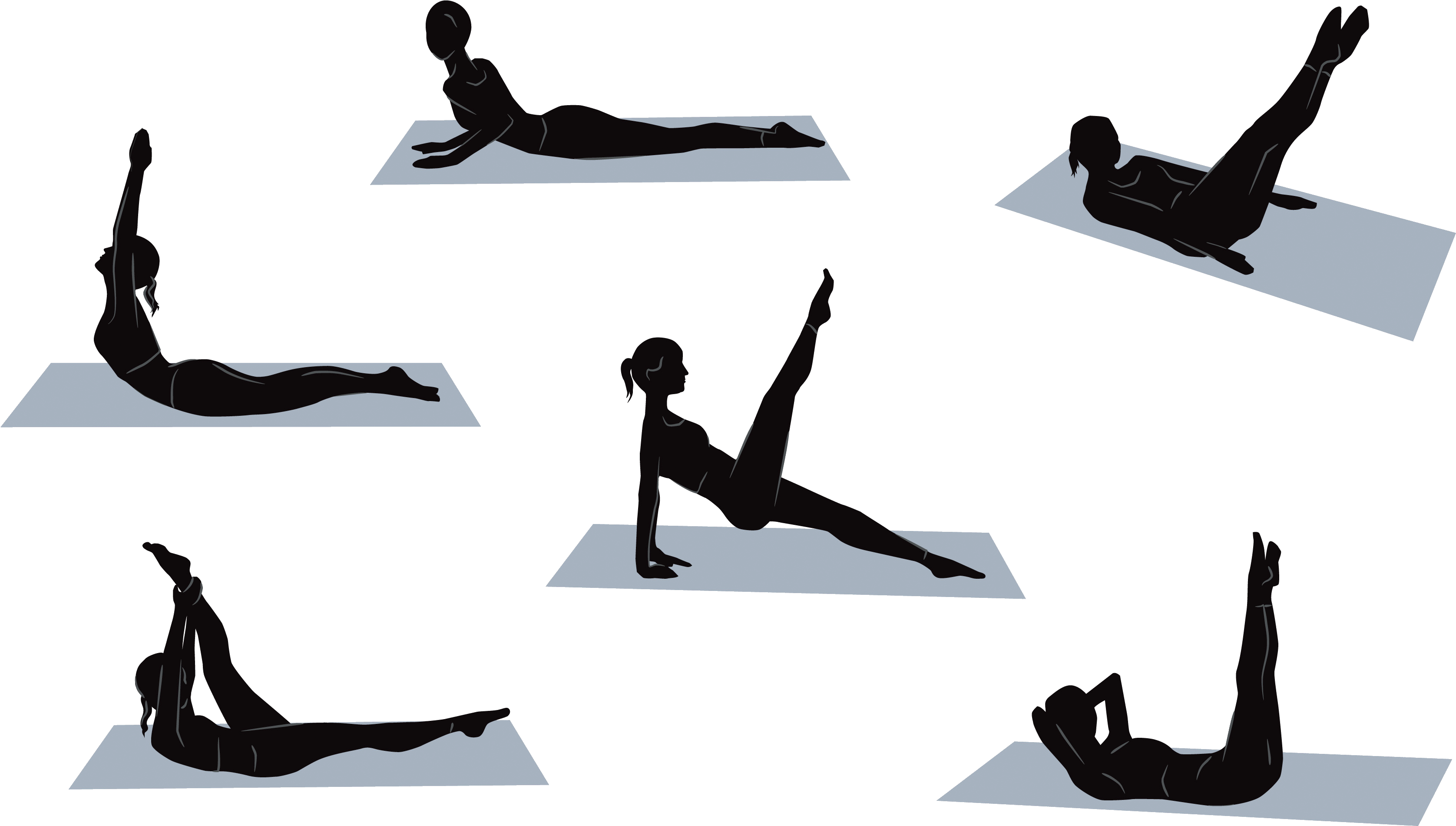 Pilates1 - Pilates Positions (3519x1995), Png Download