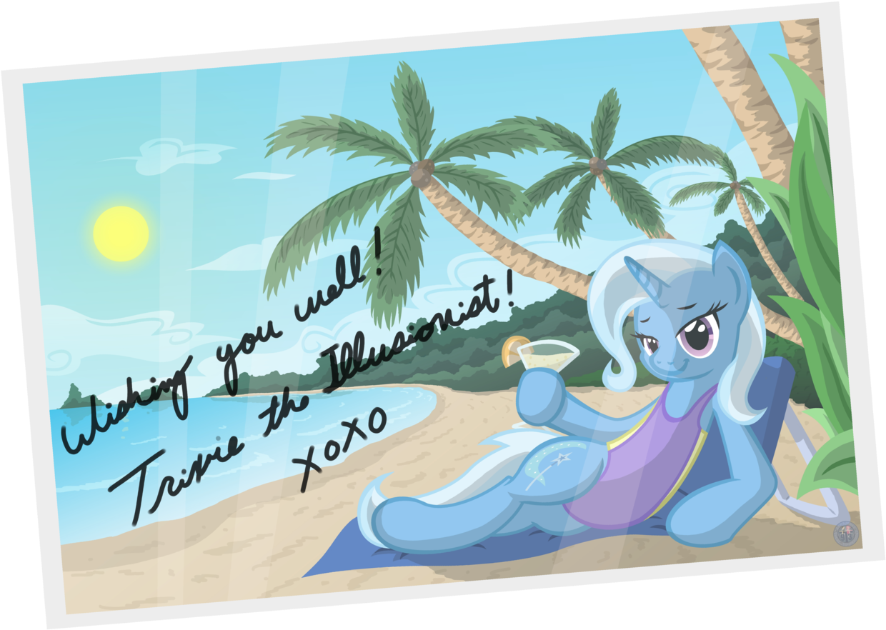 Template93, Beach, Clothes, Commission, Drink, Female, - Trixie (1280x967), Png Download