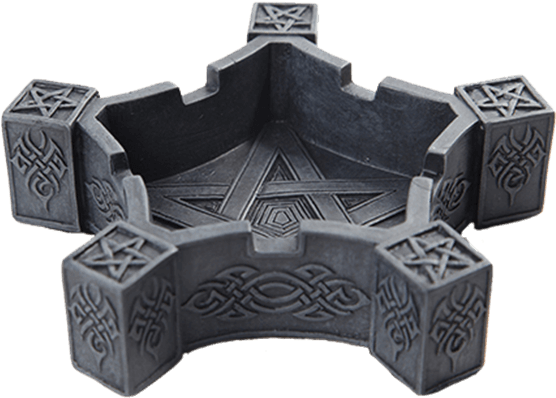 Pentagram Ashtray - Pacific Trading 89865 Handpainted Pentacle Cold Cast (555x555), Png Download