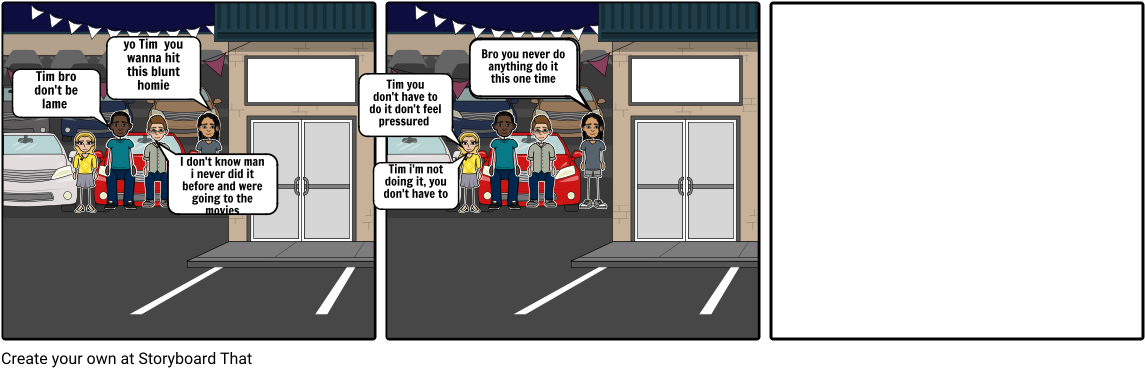 Peer Pressure At The Movies - Cartoon (1164x385), Png Download
