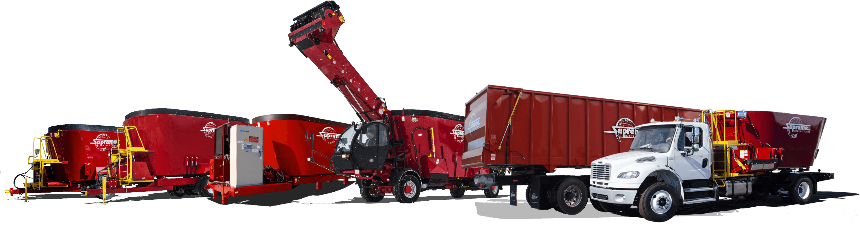 Supreme Mixers And Delivery Boxes - Feed Mixer (2978x835), Png Download