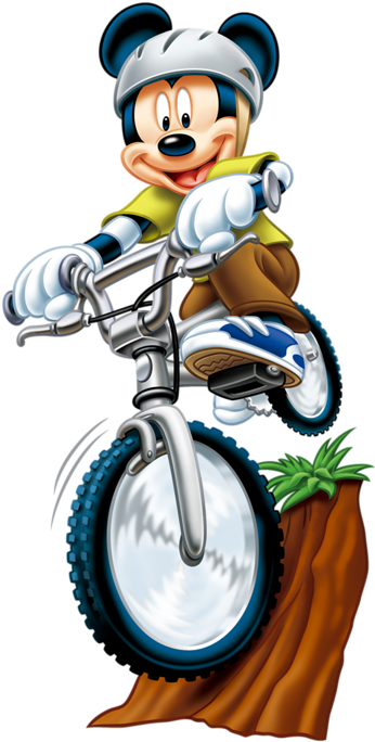 Фото, Автор Soloveika На Яндекс - Mickey En Bicicleta (565x800), Png Download