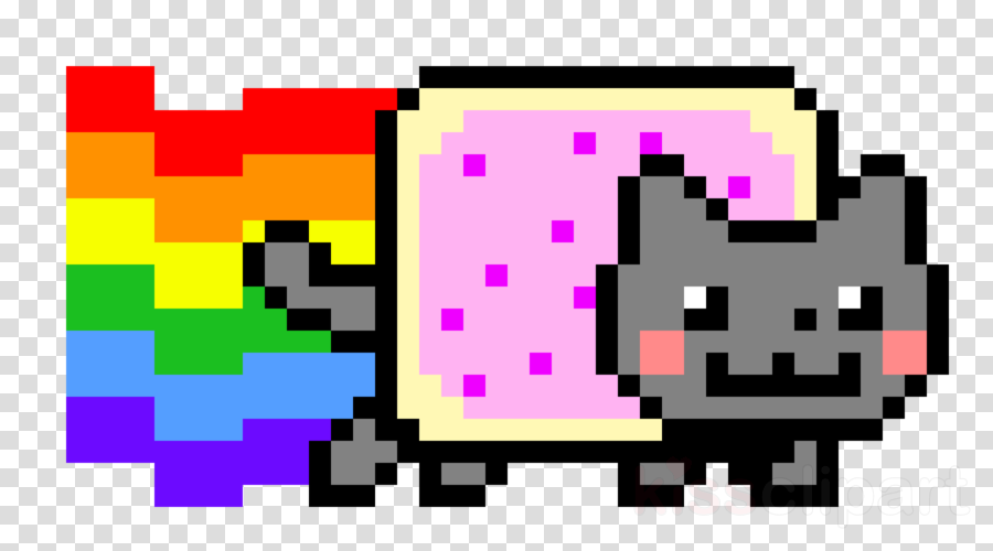 Nyan Cat Pixel Art Clipart Nyan Cat Pixel Art Cross-stitch - Нян Кэт Пиксель Арт (900x500), Png Download
