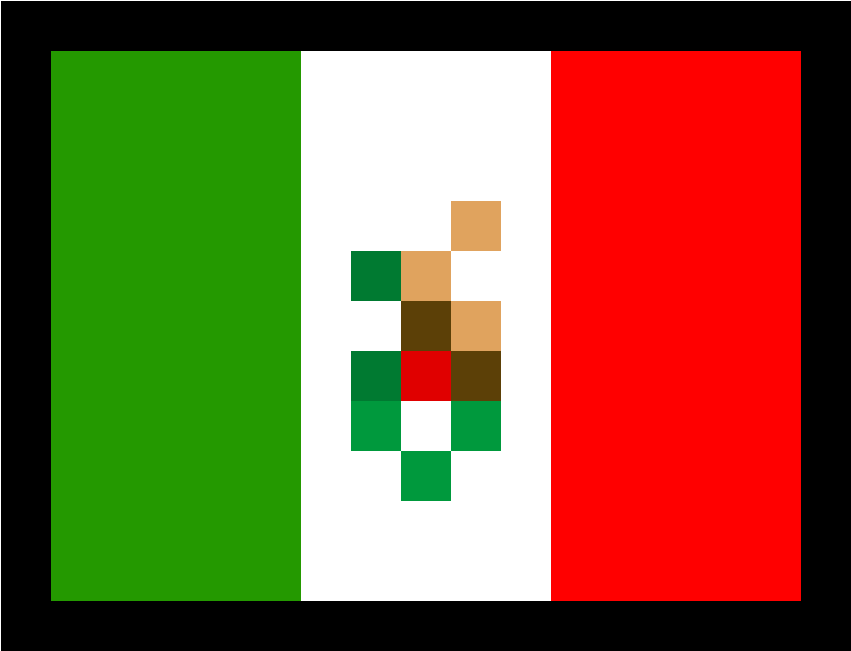 Mexican Flag Png Vector Library Download - Mexican Flag Pixel Art (950x750), Png Download