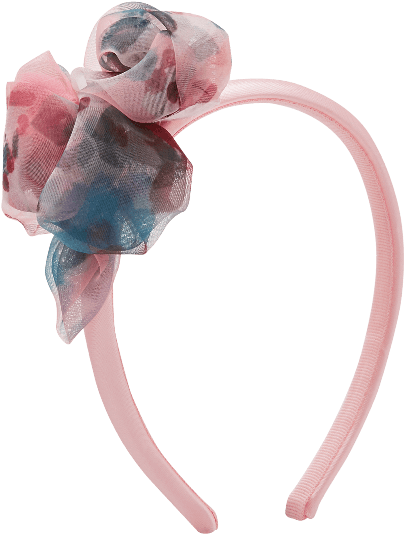Pink Roses Organza Hairband - Rose (600x800), Png Download