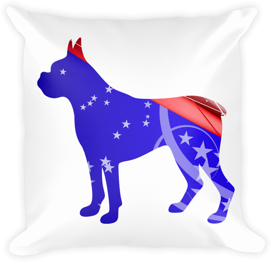 Boxer Patriotic Shape Decorative Pillow - Boxer (1000x1000), Png Download
