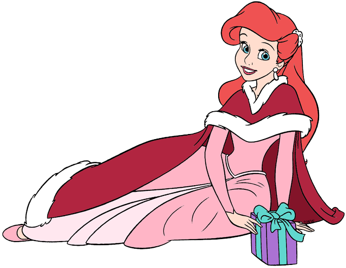 Ariel - Little Mermaid Christmas (682x528), Png Download