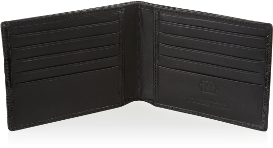 Billfold Wallet Ostrich Shin Black - Wallet (800x800), Png Download