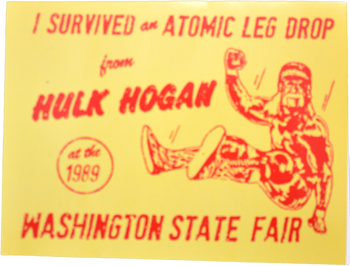 Washington State Fair Hulk Hogan Atomic Leg Drop Sticker - Movies & Tv Wwe Hulk Hogan Hulkamania Adult T-shirt (750x604), Png Download