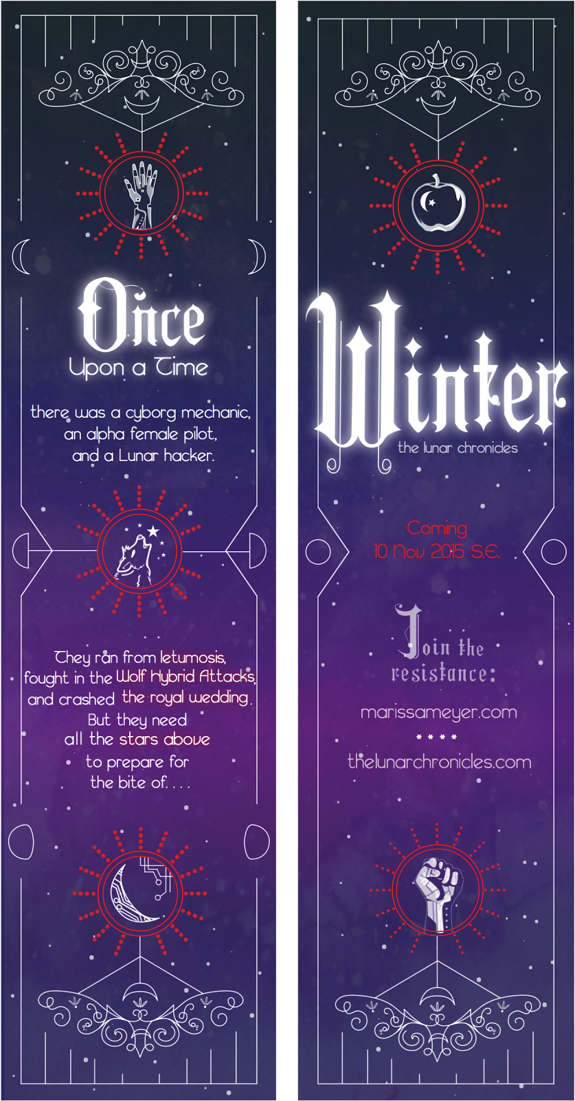 × - Lunar Chronicles Bookmark (1280x1656), Png Download
