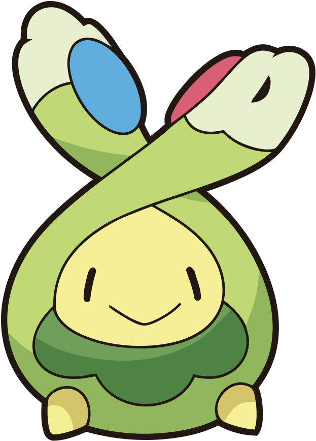 406budew Dp Anime 2 - Green Pokemon With Yellow Face (672x903), Png Download