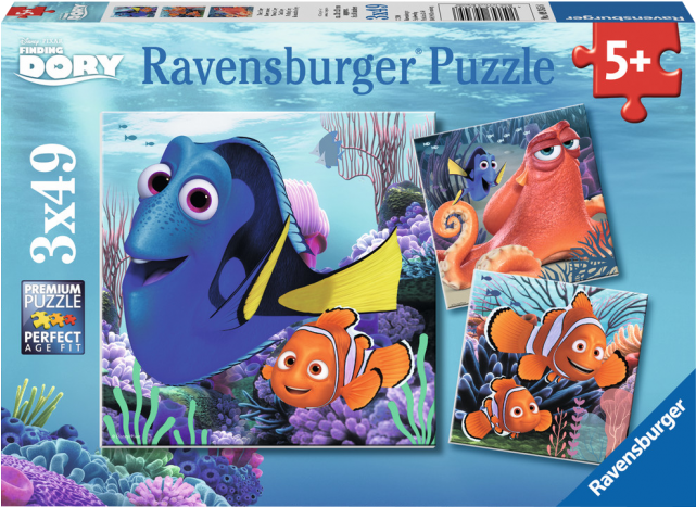3 X 49 Piece Puzzles - Puzzle Findet Dorie (640x640), Png Download