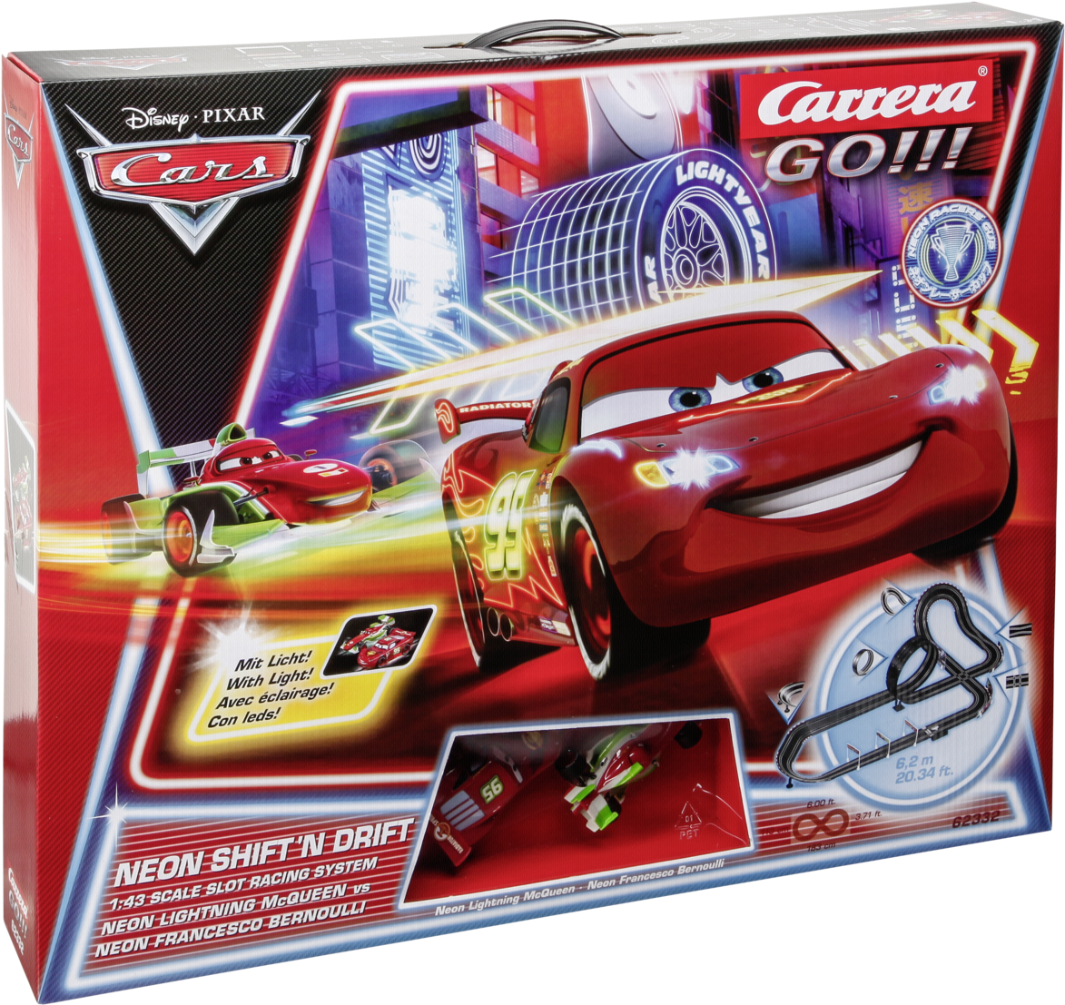 Carrera Go Disney/pixar Neon Shift'n Drift - Carrera Go Neon Shift N Drift (1200x1142), Png Download