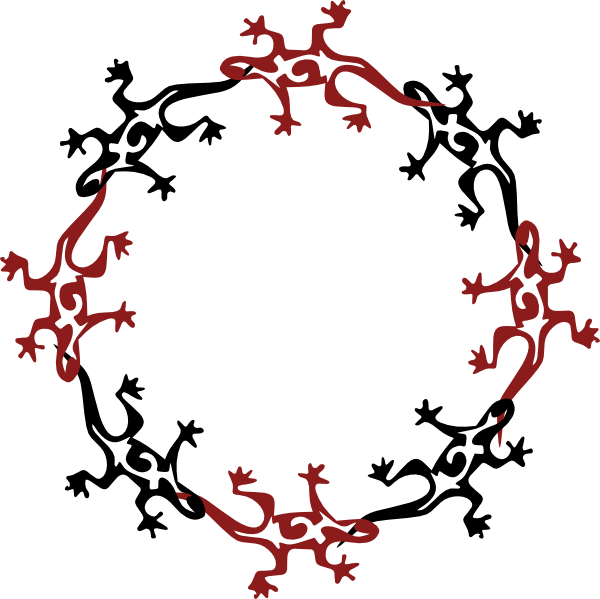 Circle Of Lizards Clip Art Png And Svg - Lizard Circle (600x599), Png Download