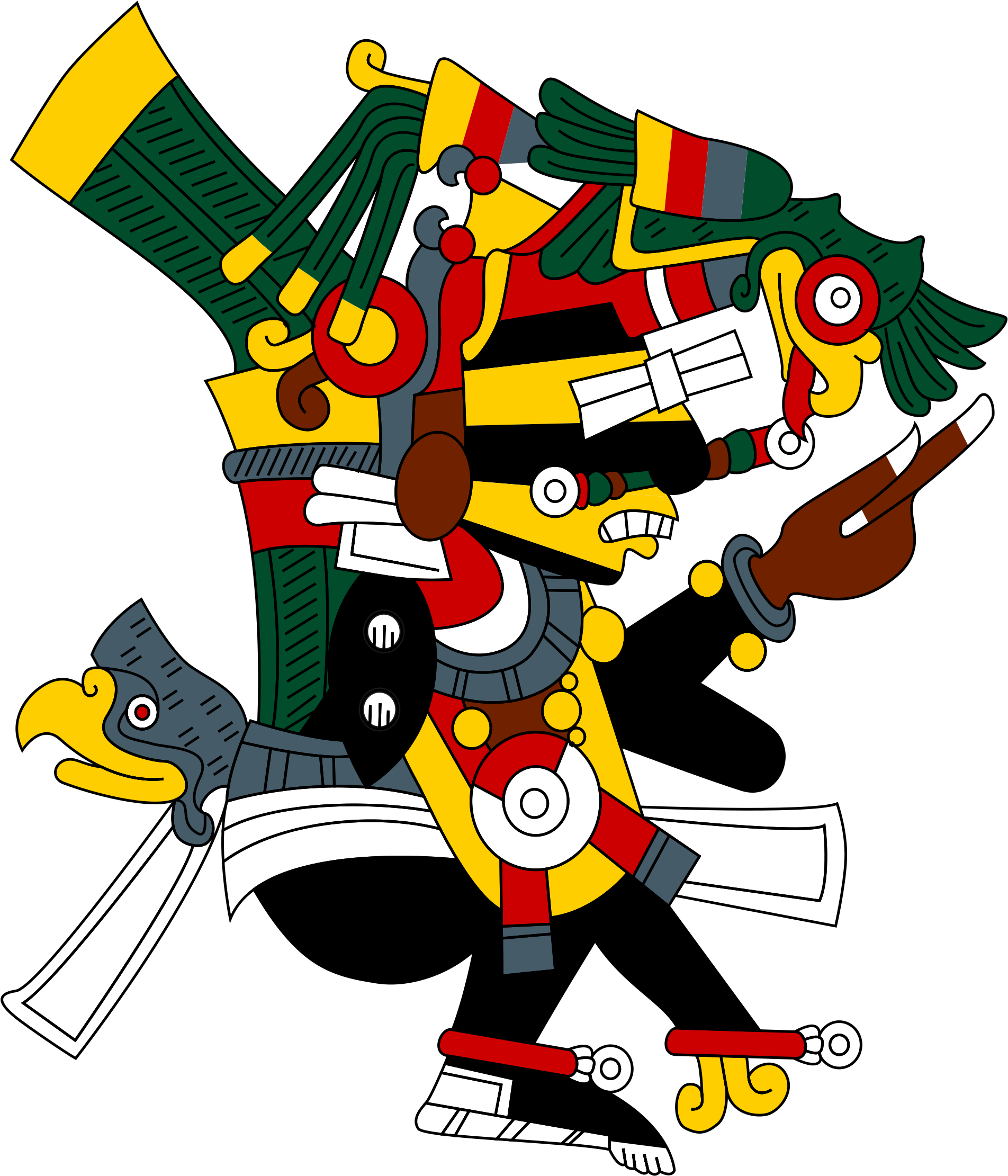 File Tezcatlipoca Svg Wikimedia - Tezcatlipoca Png (2000x2250), Png Download